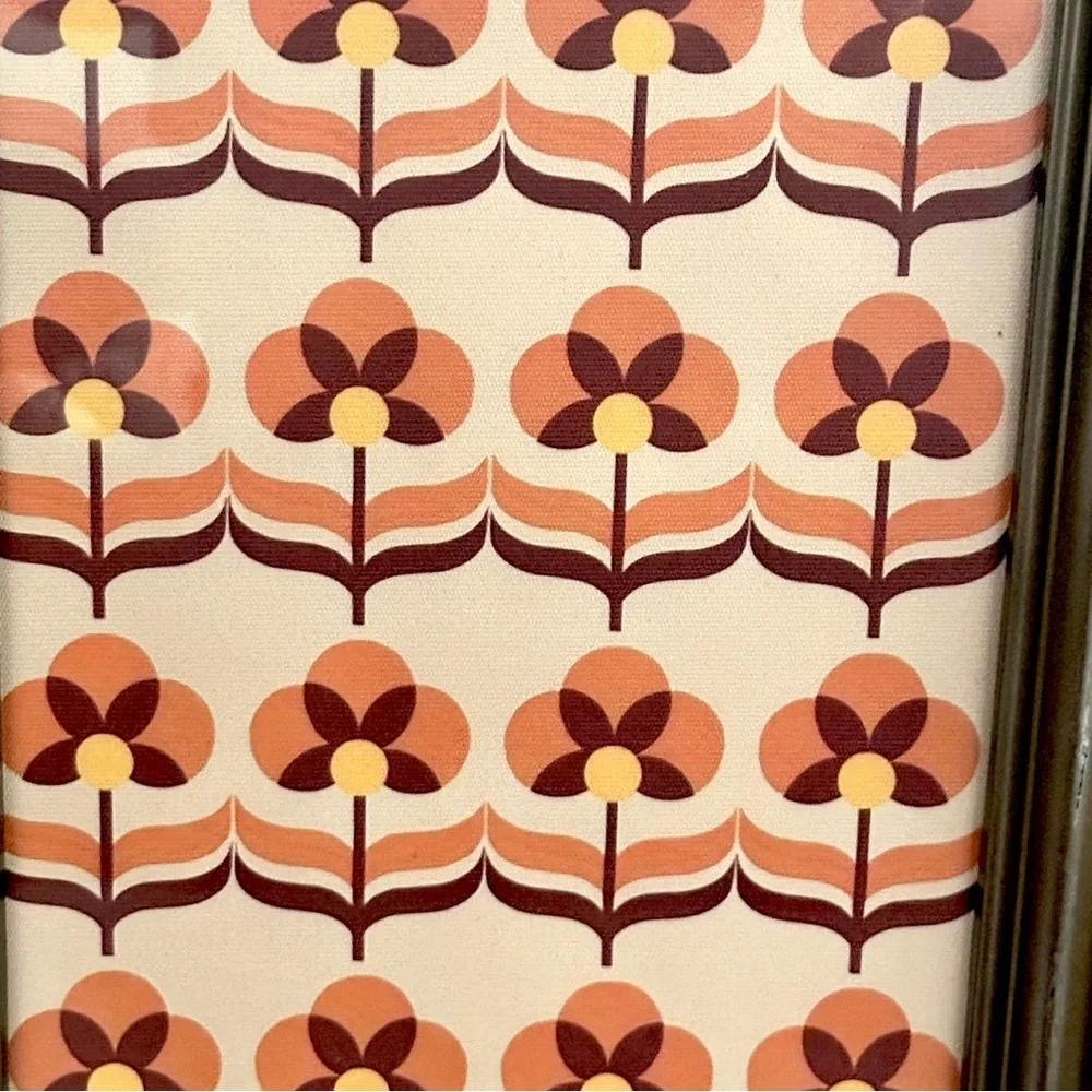 Vintage 70’s Style Flower Art Print Retro Floral Framed Canvas Art Print Boho